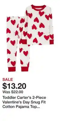 Kohl's Toddler Carter's 2-Piece Valentine's Day Snug Fit Cotton Pajama Top & Pajama Bottoms Sleep Set offer