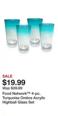 Kohl's Food Network 4-pc. Turquoise Ombre Acrylic Highball Glass Set offer