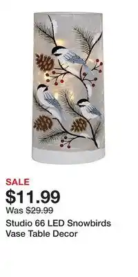 Kohl's Studio 66 LED Snowbirds Vase Table Decor offer