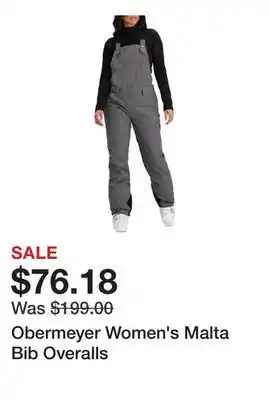 Dick's Sporting Goods Obermeyer Women's Malta Bib Overalls offer