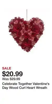 Kohl's Celebrate Together Valentine's Day Wood Curl Heart Wreath offer