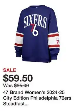 Dick's Sporting Goods 47 Brand Women's 2024-25 City Edition Philadelphia 76ers Steadfast Crewneck Sweatshirt offer