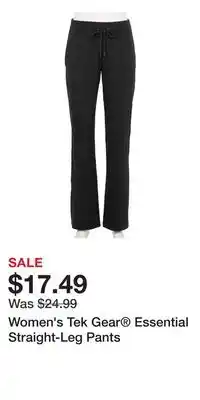 Kohl's Women's Tek Gear Essential Straight-Leg Pants offer