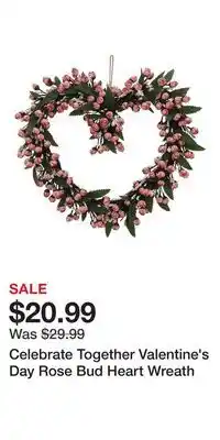 Kohl's Celebrate Together Valentine's Day Rose Bud Heart Wreath offer