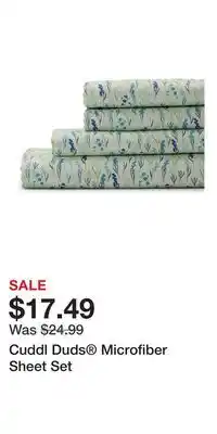 Kohl's Cuddl Duds Microfiber Sheet Set offer