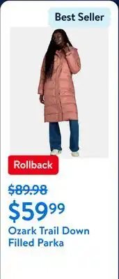 Walmart Ozark Trail Down Filled Parka offer