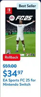 Walmart EA Sports FC 25 for Nintendo Switch offer