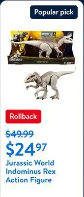 Walmart Jurassic World Indominus Rex Action Figure offer