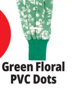 Ocean State Job Lot Garden Grove Women's Green Floral Print Garden Gloves with PVC Dots offer