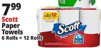 Ocean State Job Lot Scott Choose-A-Size Double Roll Paper Towels 6 Count offer