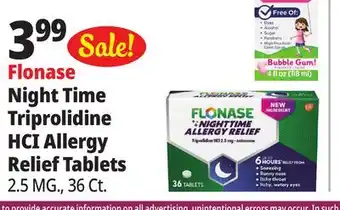 Ocean State Job Lot Flonase Night Time Triprolidine HCI Allergy Relief Tablets offer