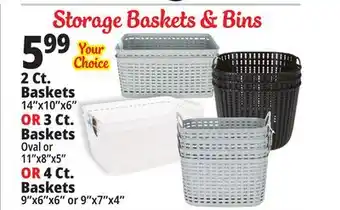 Ocean State Job Lot Plastic Storage Baskets with Handles offer