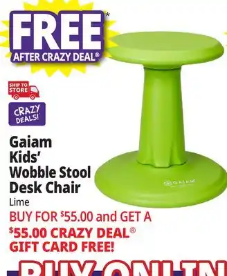 Ocean State Job Lot Gaiam Kids Wobble Stool Desk Chair Lime offer