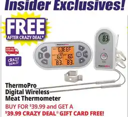 Ocean State Job Lot ThermoPro Digital Wireless Meat Thermometer offer