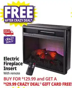 Ocean State Job Lot Electric Fireplace Heater Insert with Remote offer