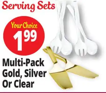 Ocean State Job Lot Multi-Pack Gold, Silver Or Clear Serving Sets offer