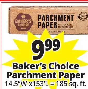 Ocean State Job Lot Baker's Choice Parchment Paper 181 Sq ft offer