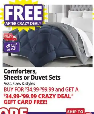 Ocean State Job Lot Comforters, Sheets or Duvet Covers offer