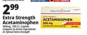 Ocean State Job Lot Health Star 500 mg Acetaminophen Pain Reliever 100 Caplets offer