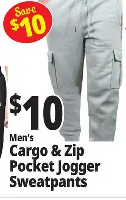 Ocean State Job Lot Men's Cargo & Zip Pocket Jogger Sweatpants offer