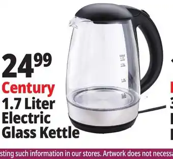 Ocean State Job Lot Century Glass Electric Tea Kettle 1.7 L offer