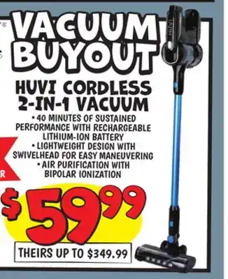 Ollie's HUVI CORDLESS 2-IN-1 VACUUM offer