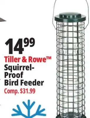 Ocean State Job Lot Tiller & Rowe Squirrel Proof Bird Feeder offer