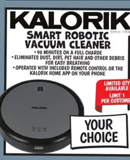 Ollie's KALORIK SMART ROBOTIC VACUUM CLEANER offer