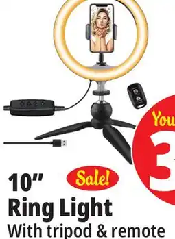 Ocean State Job Lot 10 LED Ring Light with Tripod Stand & Phone Holder offer