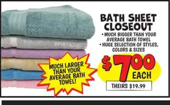 Ollie's BATH SHEET CLOSEOUT offer