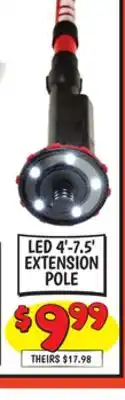 Ollie's LED 4'-7.5' EXTENSION POLE offer