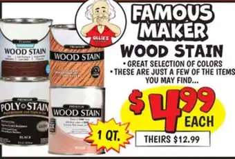 Ollie's FAMOUS MAKER WOOD STAIN offer