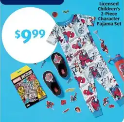 Aldi Licensed children's 2-piece character pajama set offer