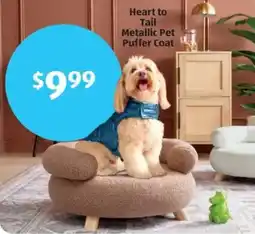 Aldi Heart to Tail Metallic Pet Puffer Coat offer