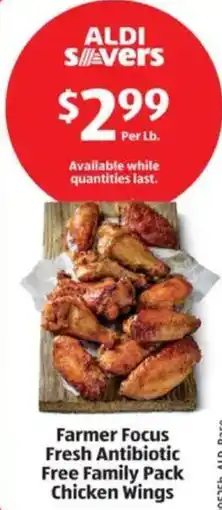 Aldi Farmer Focus Fresh Antibiotic Free Family Pack Chicken Wings offer