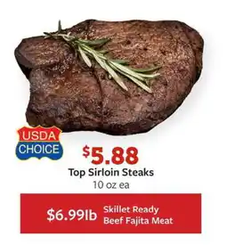 Fareway Top Sirloin Top Sirloin Steaks 10 oz ea offer