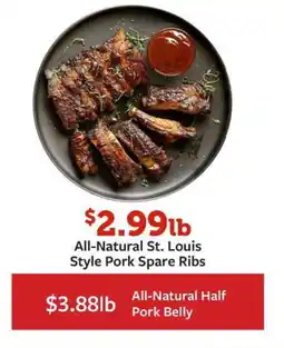 Fareway All-Natural St. Louis Style Pork Spare Ribs offer