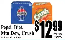 Baja Ranch Pepsi and Diet or Mtn Dew and Crush offer