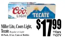 Baja Ranch Miller Lite or Coors Light snd Tecate offer