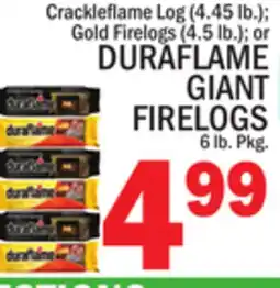 C Town DURAFLAME GIANT FIRELOGS 6 lb. Pkg offer