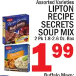 C Town LIPTON RECIPE SECRETS SOUP MIX offer