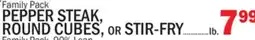 C Town PEPPER STEAK, ROUND CUBES, or STIR-FRY offer