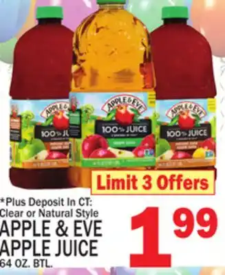 C Town APPLE & EVE APPLE JUICE offer