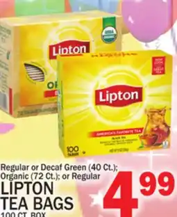 C Town LIPTON TEA BAGS offer