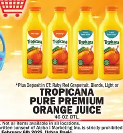 C Town TROPICANA PURE PREMIUM ORANGE JUICE offer