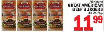 Bravo Supermarkets GREAT AMERICAN BEEF BURGERS offer