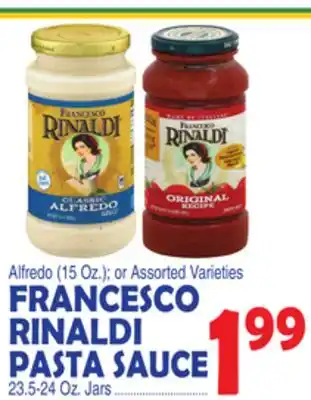 Bravo Supermarkets FRANCESCO RINALDI PASTA SAUCE 23.5-24 Oz. Jars offer