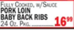 Bravo Supermarkets FULLY COOKED, W/SAUCE PORK LOIN BABY BACK RIBS offer