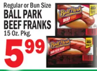 Bravo Supermarkets BALL PARK BEEF FRANKS offer