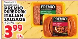 Bravo Supermarkets PREMIO PURE PORK ITALIAN SAUSAGE offer